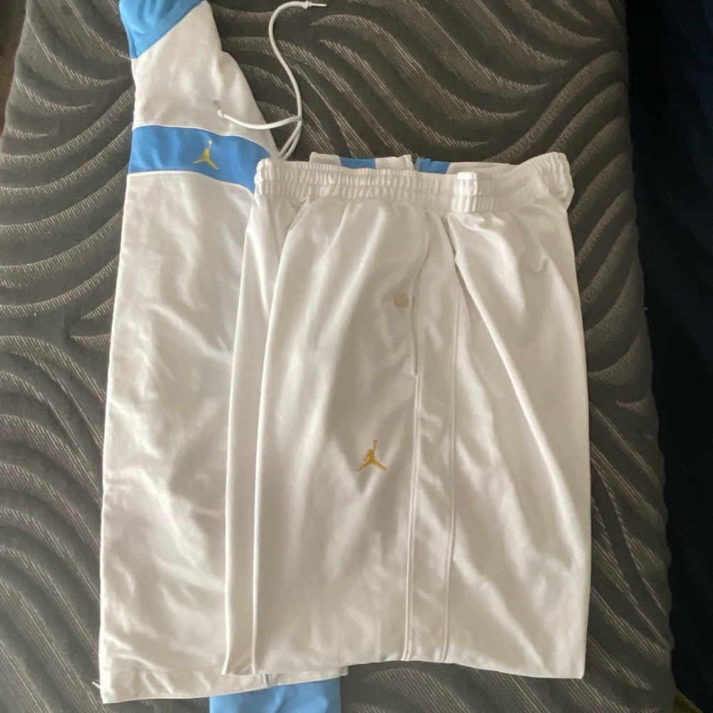 TC Light Blue and White jacket with pants.